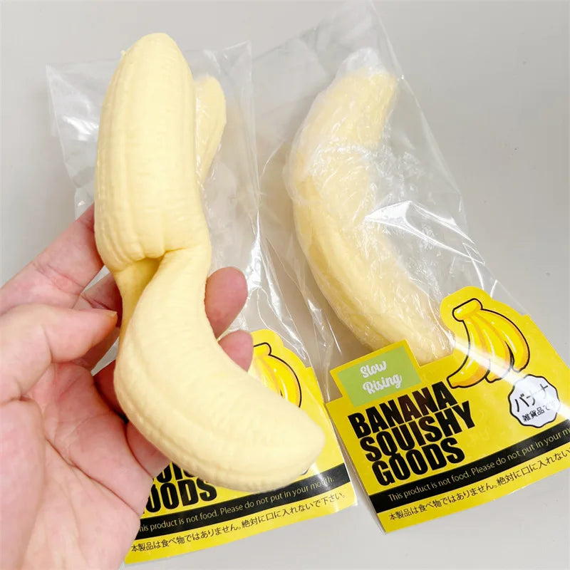 New Soft Banana Squishy Toy Slow Rising Yellow Banana Flesh Rebound Squeeze Toy Anti Stress Release Ball Hand Relax Child Gifts