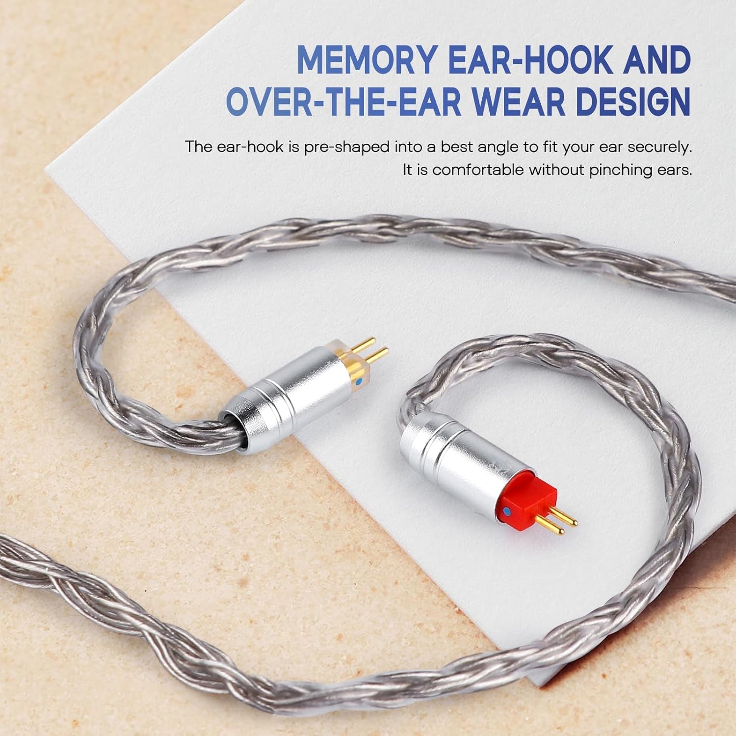 Zonie IEM Cable, 16 Core Silver Plated Earphone Upgraded Cords, 1.25M SPC in Ear Monitor Cable for KZ ZS10 PRO 2 AS10 PRO Tangzu Wan’Er SIMGOT Em6L(Recessed 2Pin, 2.5Mm) (Grey)