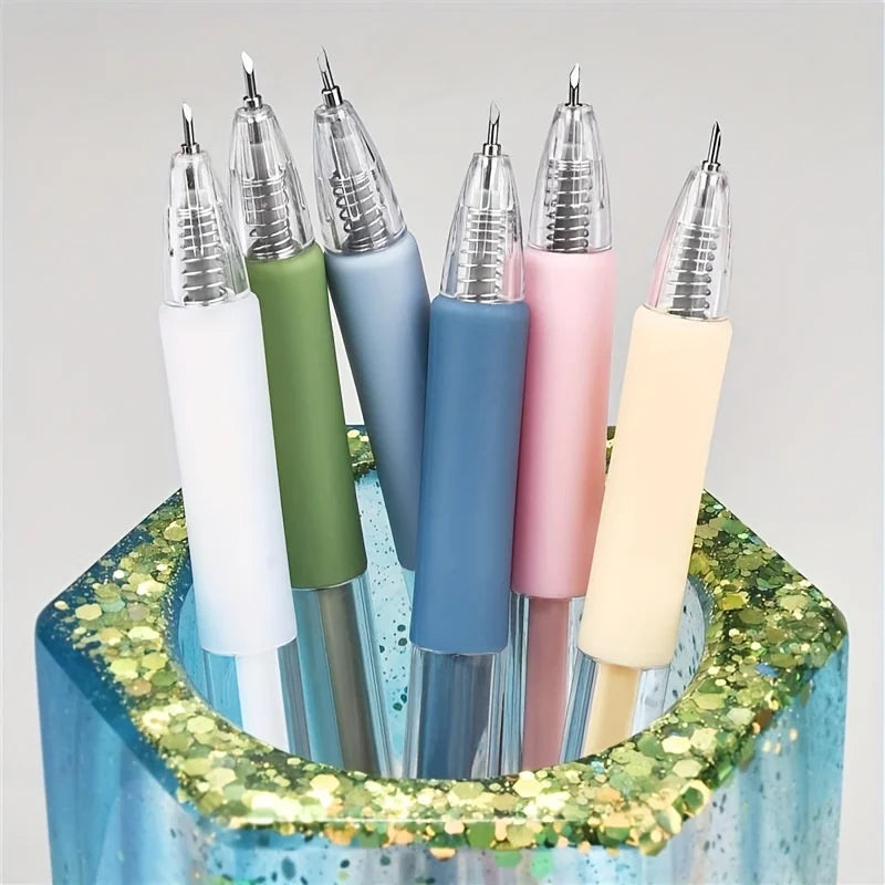 1pc Creative Retractable Precision Craft Cutting Tool: The Perfect Student Utility Knife Pen for Art Paper Scrapbooking!