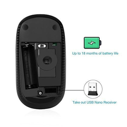 VssoPlor Wireless Mouse - Black & Gold