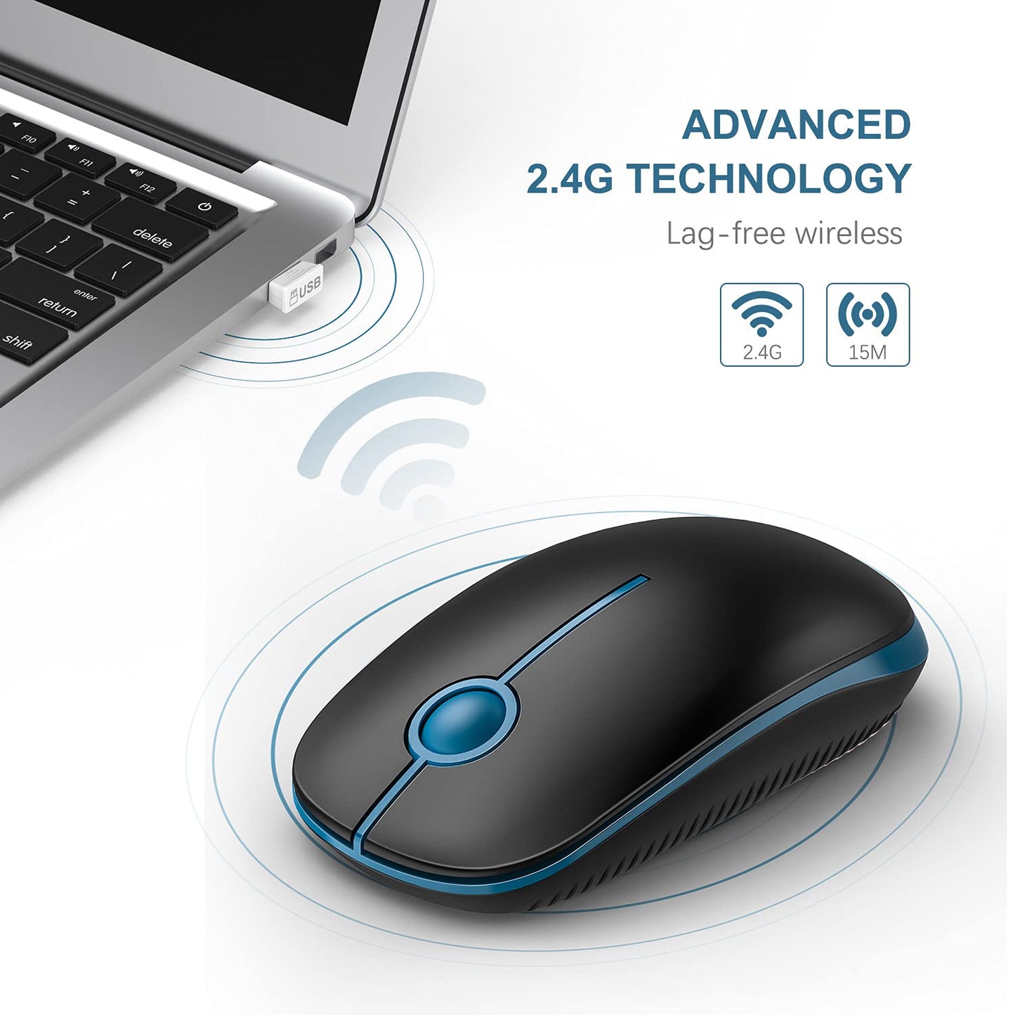 VssoPlor Wireless Mouse - Black & Gold