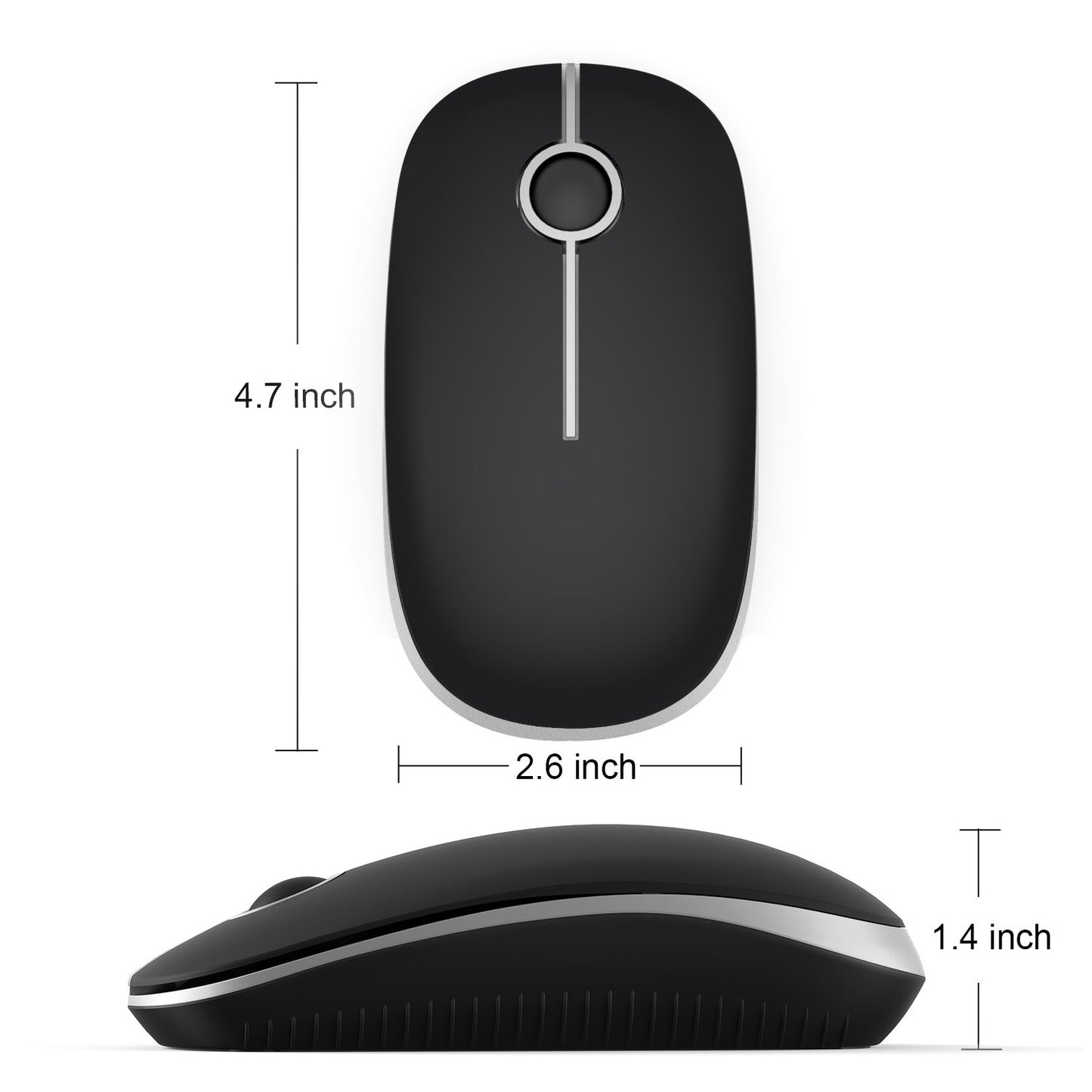 VssoPlor Wireless Mouse - Black & Gold