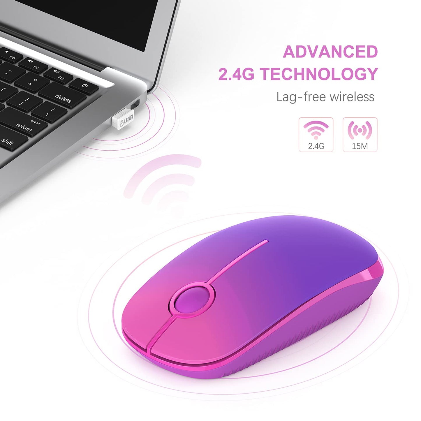 VssoPlor Wireless Mouse - Black & Gold