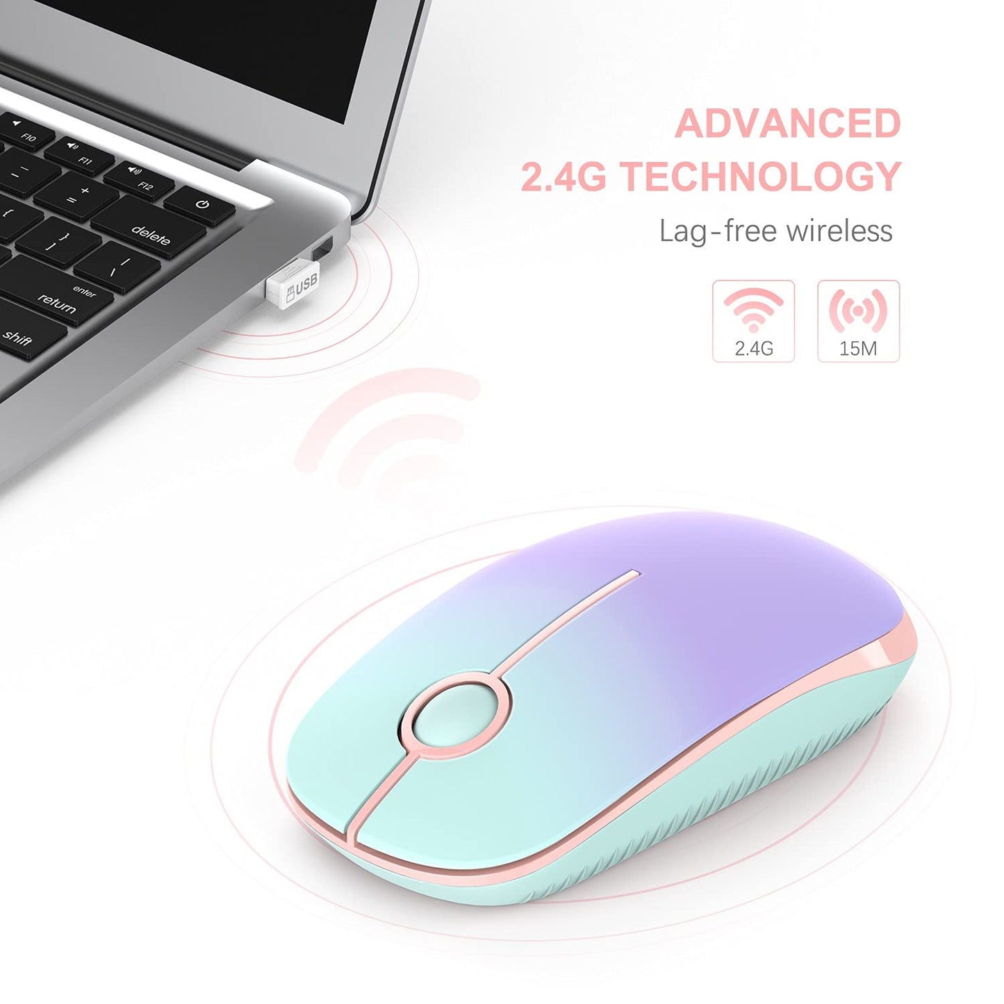 VssoPlor Wireless Mouse - Black & Gold
