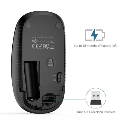VssoPlor Wireless Mouse - Black & Gold