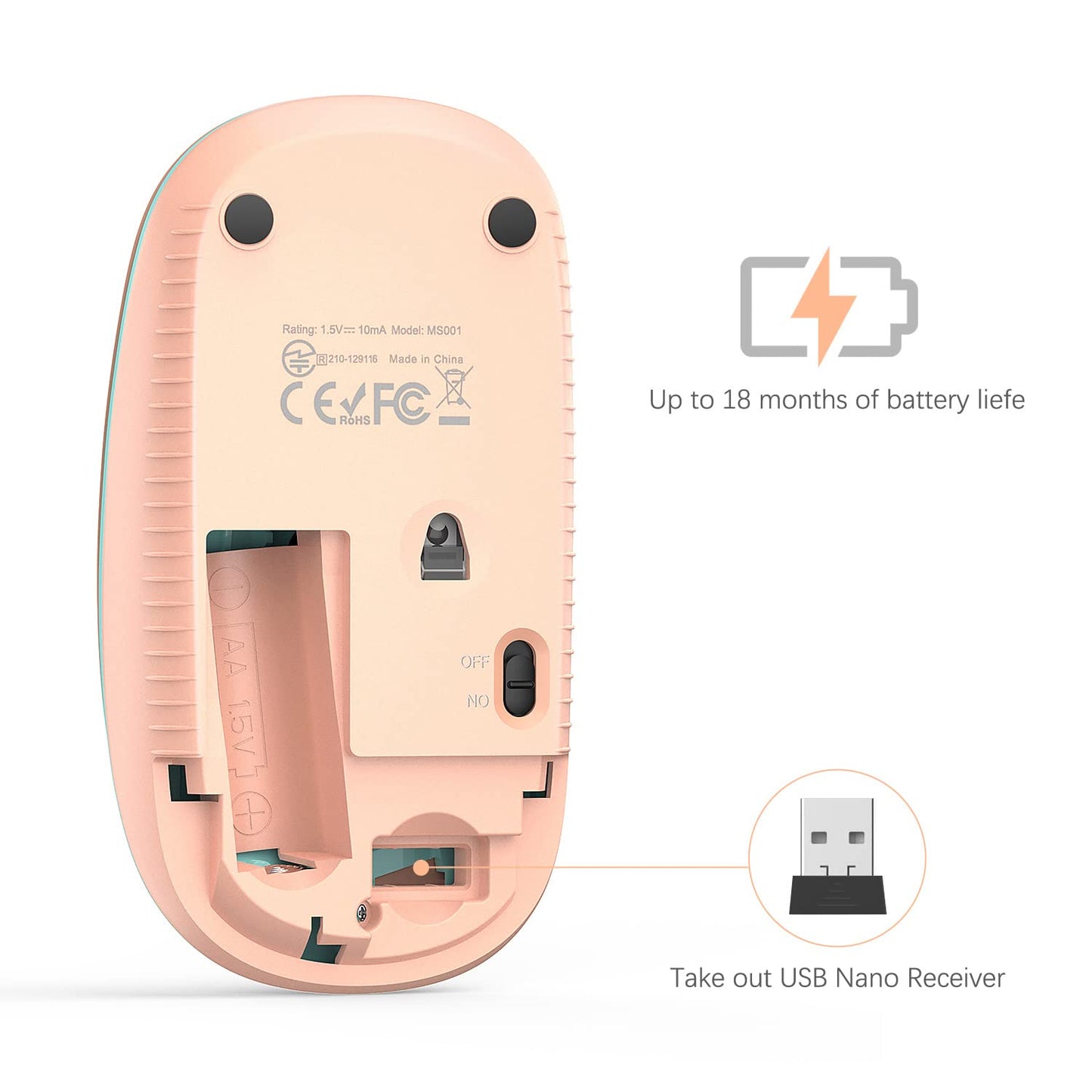 VssoPlor Wireless Mouse - Black & Gold
