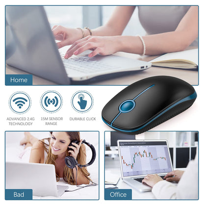 VssoPlor Wireless Mouse - Black & Gold