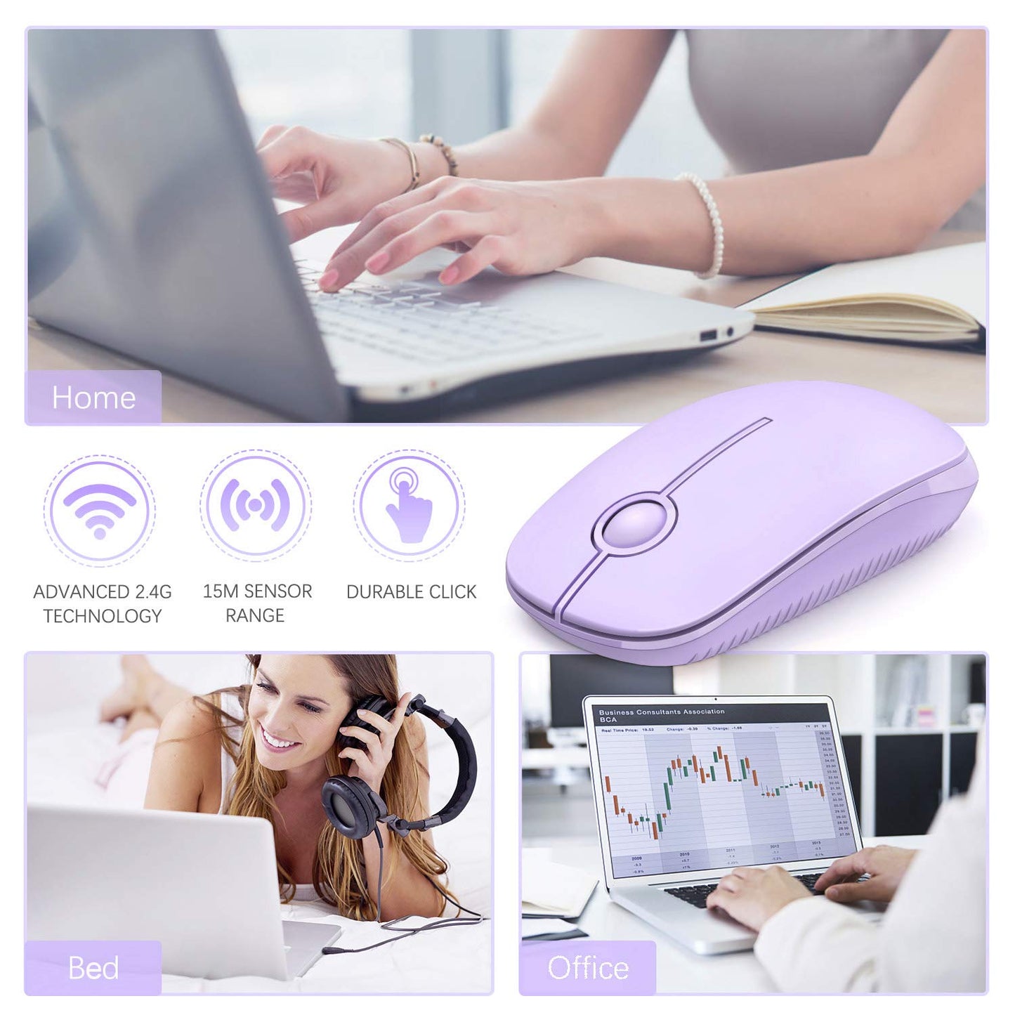 VssoPlor Wireless Mouse - Black & Gold