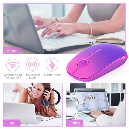 VssoPlor Wireless Mouse - Black & Gold