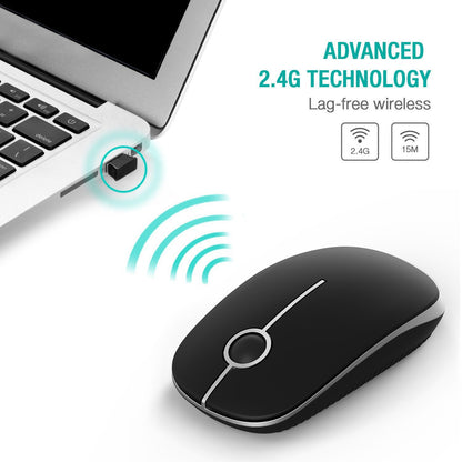VssoPlor Wireless Mouse - Black & Gold