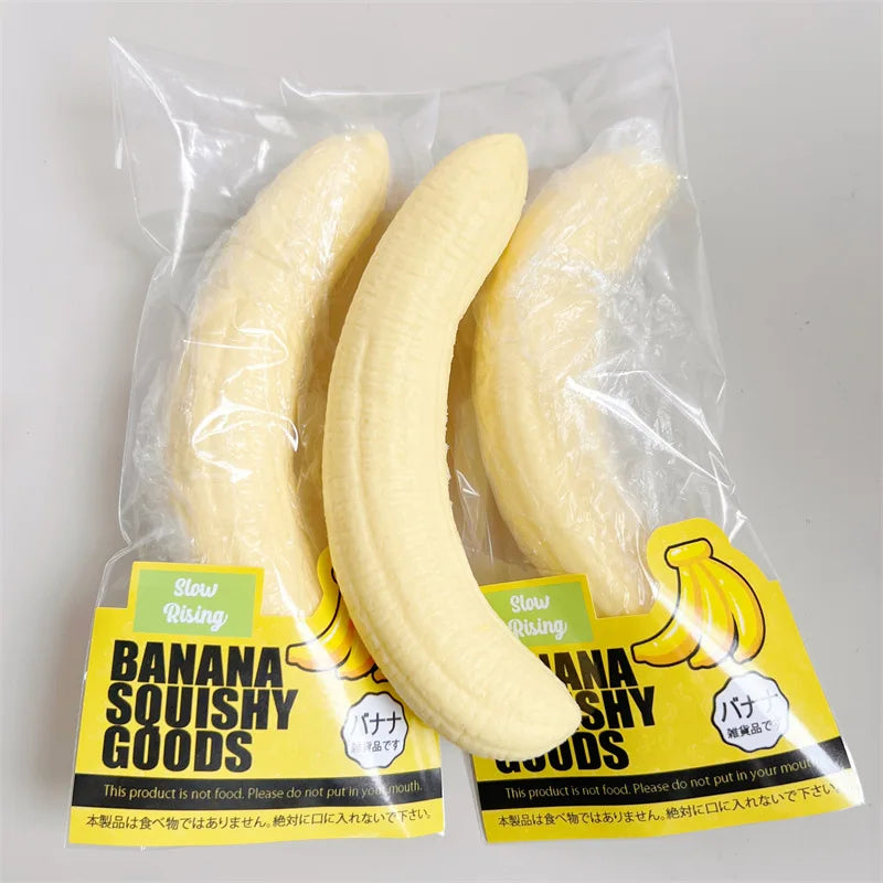New Soft Banana Squishy Toy Slow Rising Yellow Banana Flesh Rebound Squeeze Toy Anti Stress Release Ball Hand Relax Child Gifts