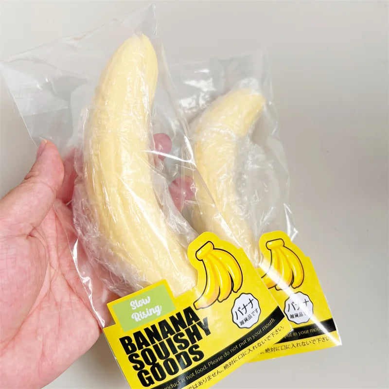New Soft Banana Squishy Toy Slow Rising Yellow Banana Flesh Rebound Squeeze Toy Anti Stress Release Ball Hand Relax Child Gifts