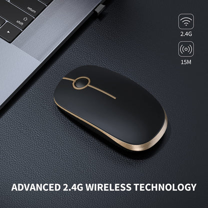 VssoPlor Wireless Mouse - Black & Gold