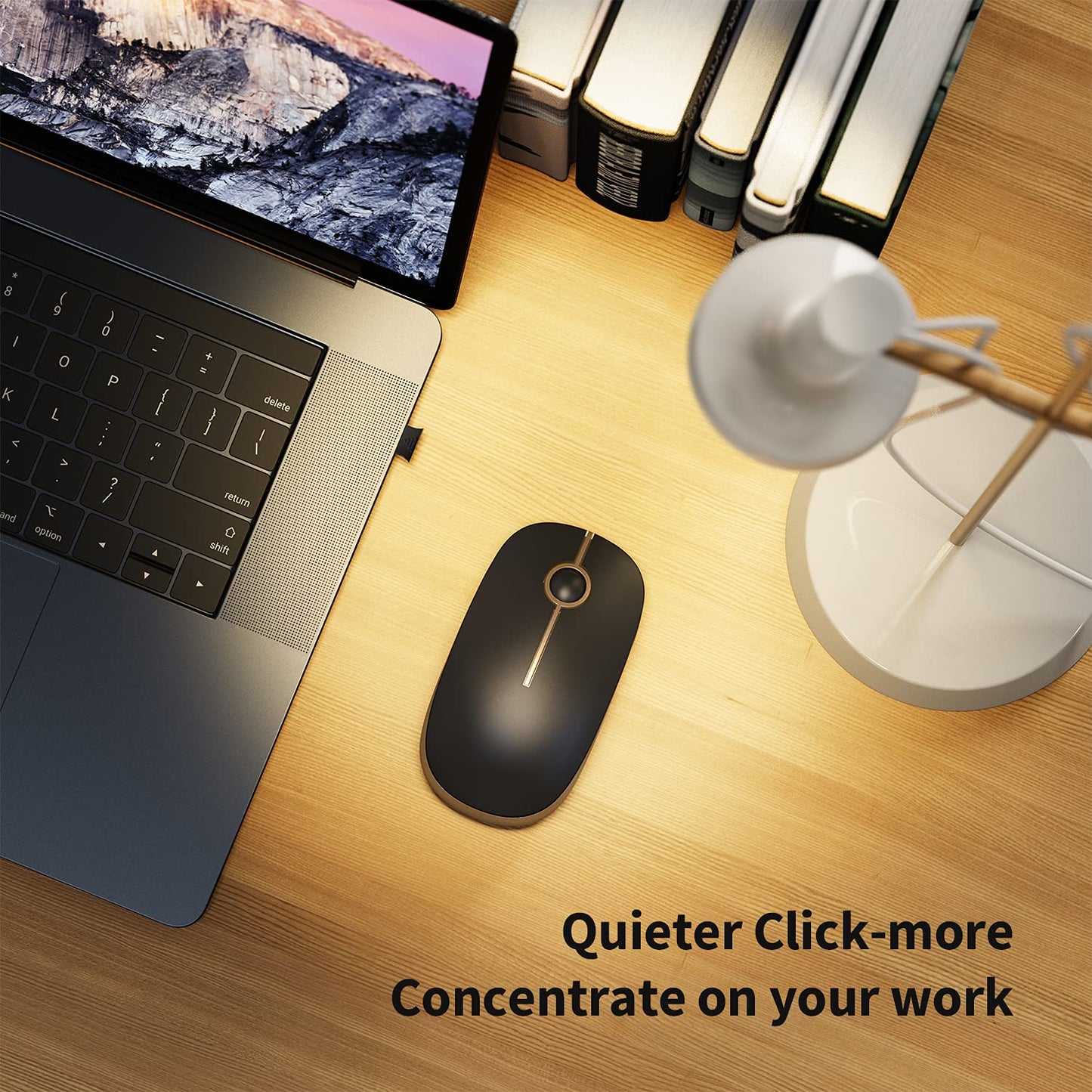 VssoPlor Wireless Mouse - Black & Gold