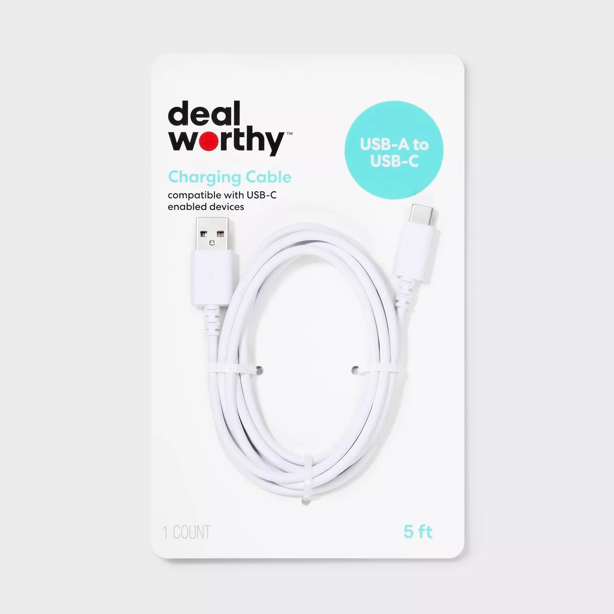 5' USB-A to USB-C Cable - Dealworthy