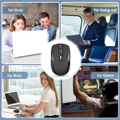 2.4G Wireless Mouse Portable Ergonomics Mouse Mobile Optical Office Mouse Adjustable 1600DPI Levels For Notebook Laptop MacBook