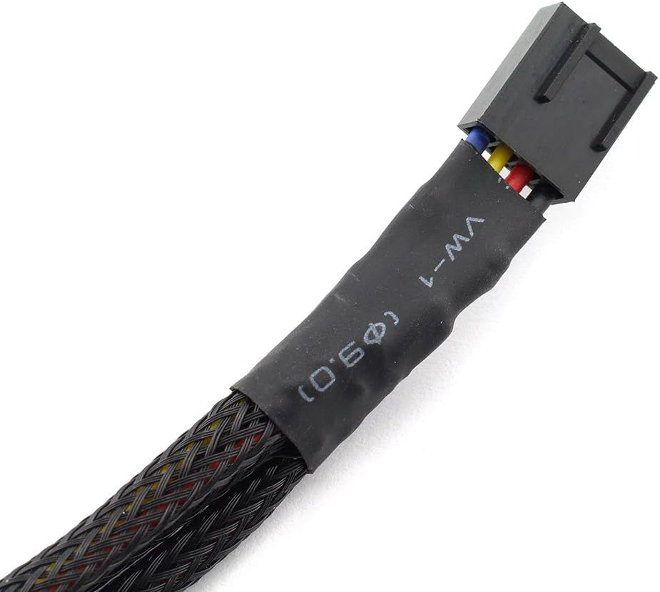 4Pin 1 to 3 Ways PWM Fan Splitter Cable - Black Sleeved Fan Power Extension - 27Cm/10.5 Inches