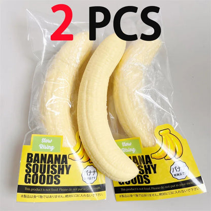 New Soft Banana Squishy Toy Slow Rising Yellow Banana Flesh Rebound Squeeze Toy Anti Stress Release Ball Hand Relax Child Gifts